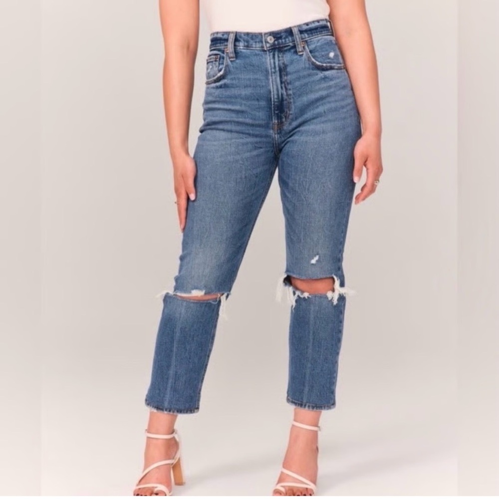 Abercrombie & Fitch Blue Cropped Jeans